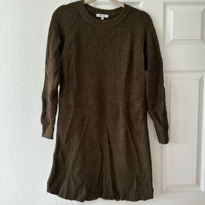 Madewell Long Sleeve Olive Green Sweater Dress Size Medium